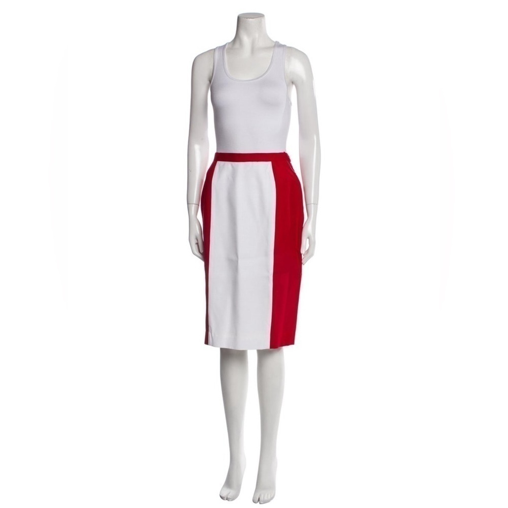 CHRISTIAN DIOR RARE! Vintage Old Money Red White Skirt Jacket Power Suit Set NWT - Picture 4 of 7